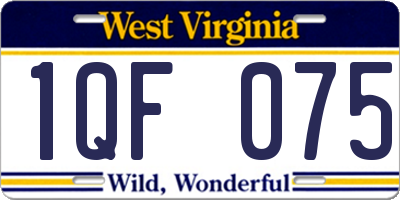 WV license plate 1QF075