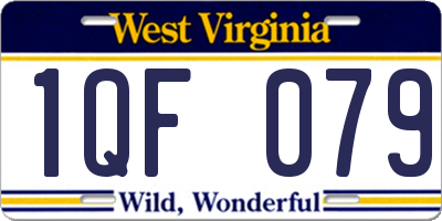 WV license plate 1QF079