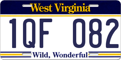WV license plate 1QF082