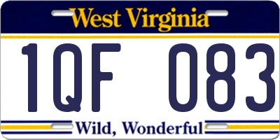 WV license plate 1QF083