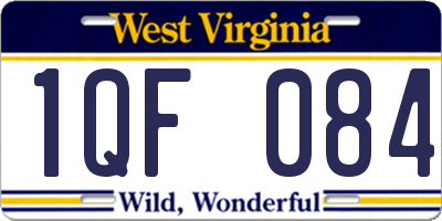 WV license plate 1QF084