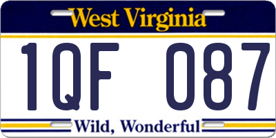 WV license plate 1QF087