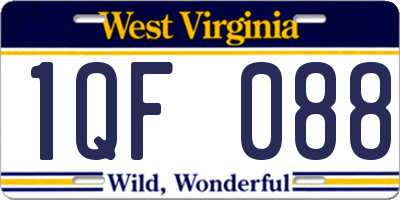 WV license plate 1QF088