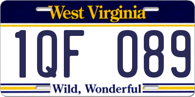 WV license plate 1QF089