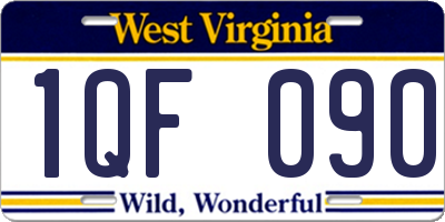 WV license plate 1QF090