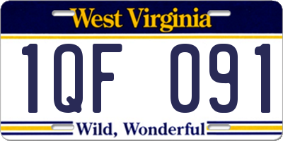 WV license plate 1QF091