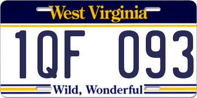 WV license plate 1QF093