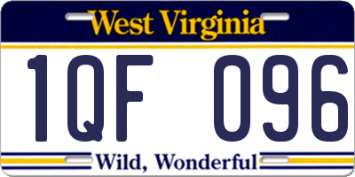 WV license plate 1QF096