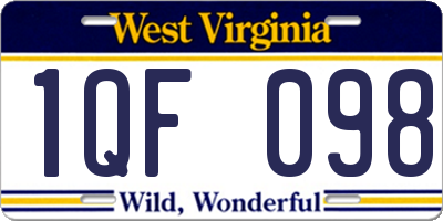 WV license plate 1QF098