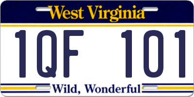 WV license plate 1QF101