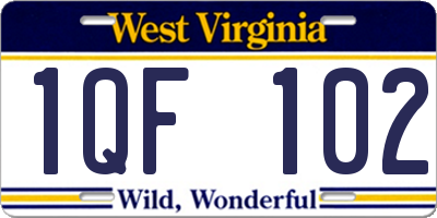 WV license plate 1QF102