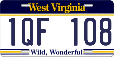 WV license plate 1QF108