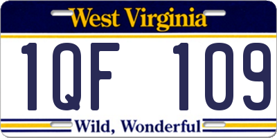 WV license plate 1QF109