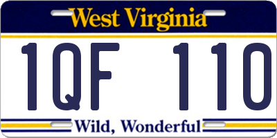 WV license plate 1QF110