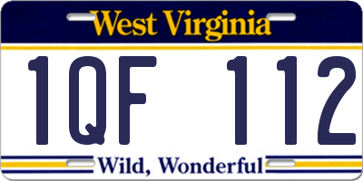 WV license plate 1QF112