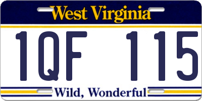 WV license plate 1QF115