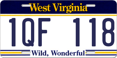 WV license plate 1QF118