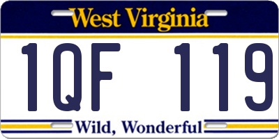 WV license plate 1QF119