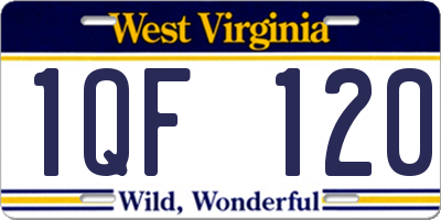 WV license plate 1QF120