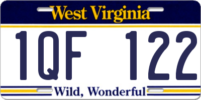 WV license plate 1QF122