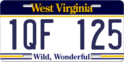 WV license plate 1QF125