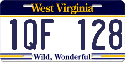 WV license plate 1QF128