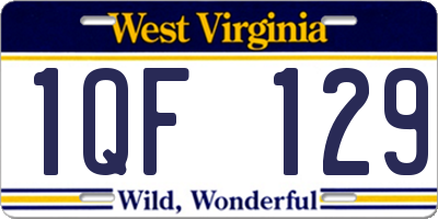 WV license plate 1QF129
