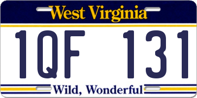 WV license plate 1QF131