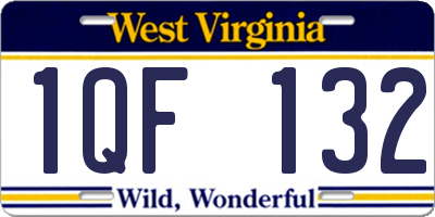 WV license plate 1QF132