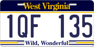 WV license plate 1QF135