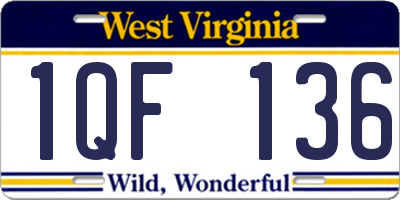 WV license plate 1QF136