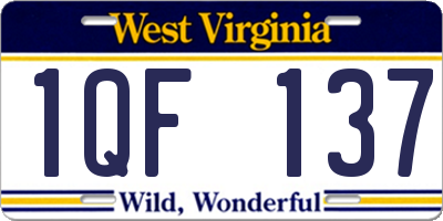 WV license plate 1QF137