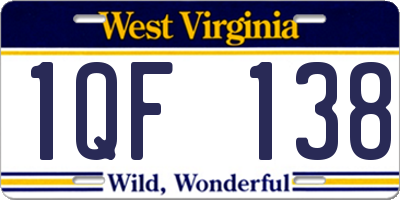 WV license plate 1QF138