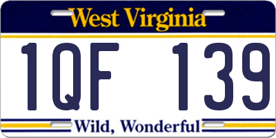 WV license plate 1QF139
