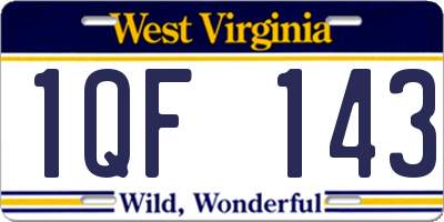 WV license plate 1QF143