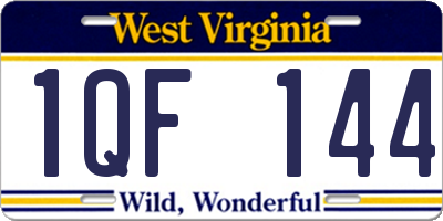 WV license plate 1QF144