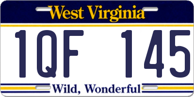WV license plate 1QF145