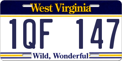 WV license plate 1QF147