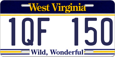 WV license plate 1QF150