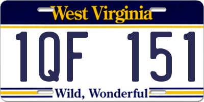 WV license plate 1QF151