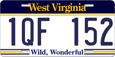 WV license plate 1QF152