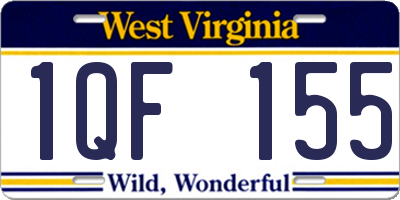 WV license plate 1QF155