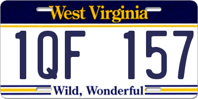 WV license plate 1QF157