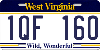 WV license plate 1QF160