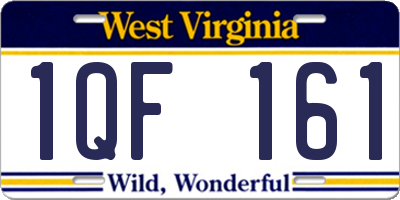 WV license plate 1QF161