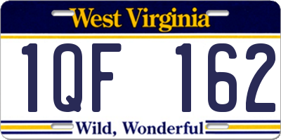WV license plate 1QF162