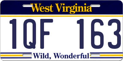 WV license plate 1QF163