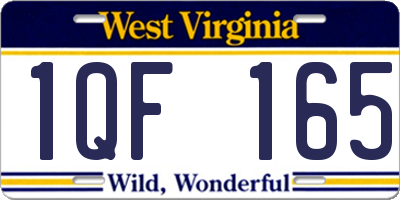 WV license plate 1QF165