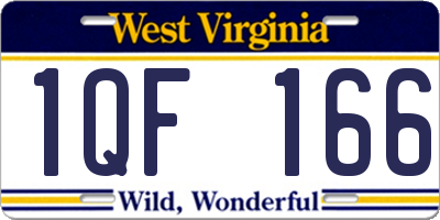 WV license plate 1QF166