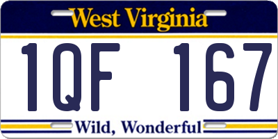 WV license plate 1QF167